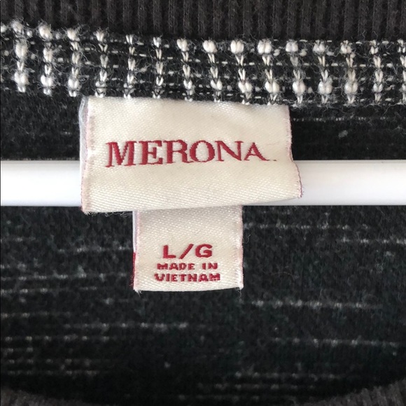 {Merona} -Size L- Grey and Black Long Sleeve Dress - Picture 2 of 5